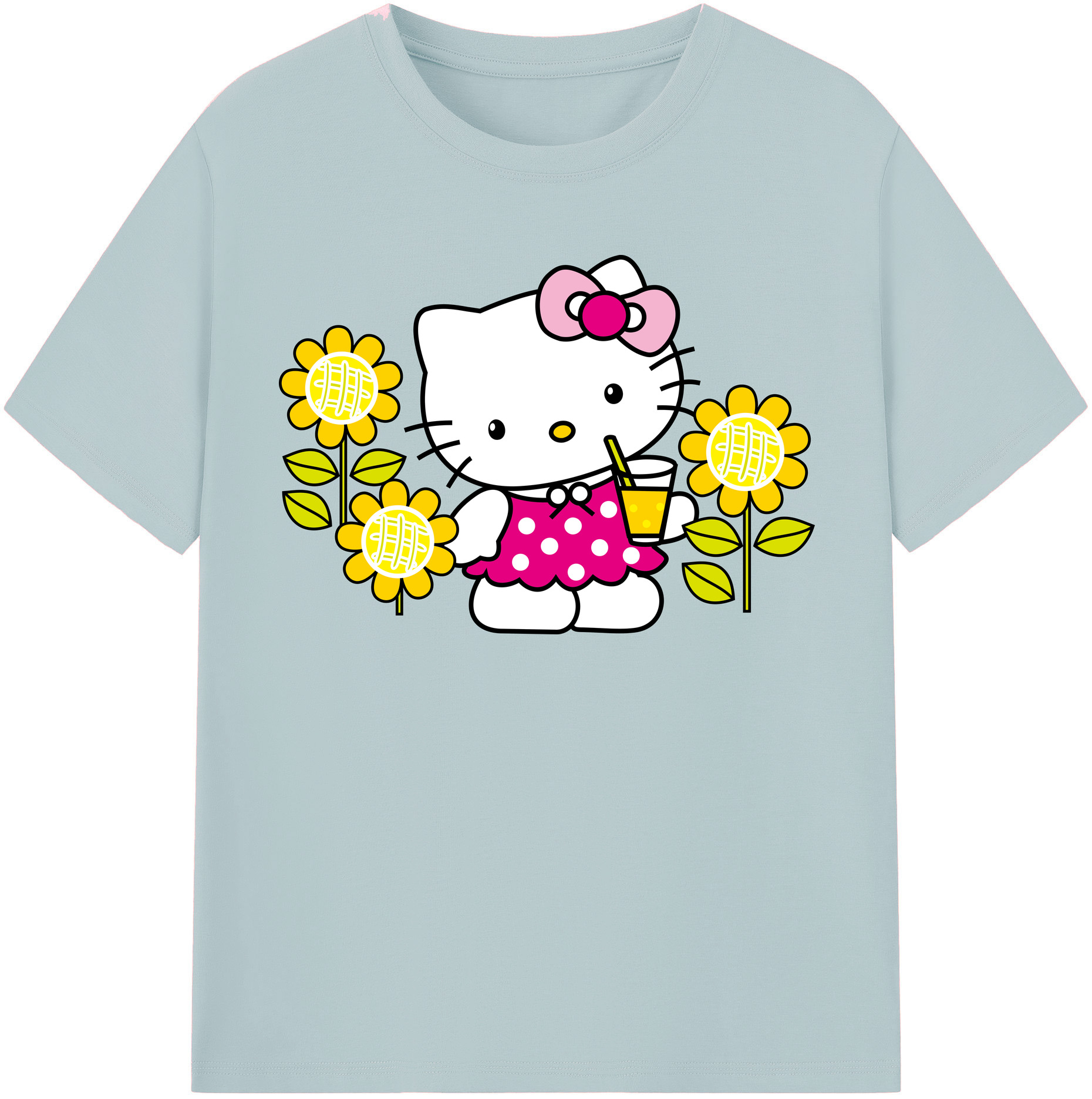 （画像用） Hello Kitty ハローキティ 綿100％半袖Tシャツ（フロントプリント）